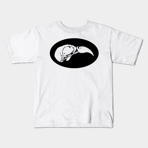 Plain Parrot Skull Kids T-Shirt by Ornithanatomist